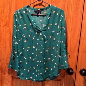 41 Hawthorn Teal Floral Blouse